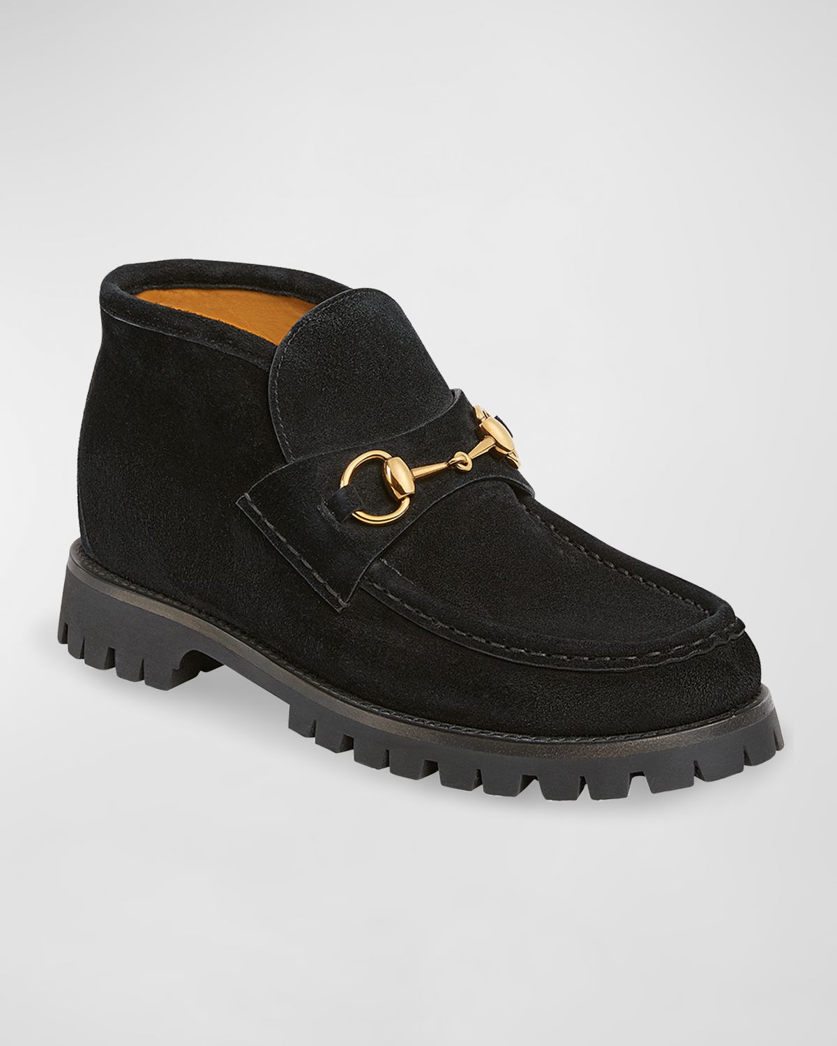 Gucci Sylke Suede Horsebit Booties
