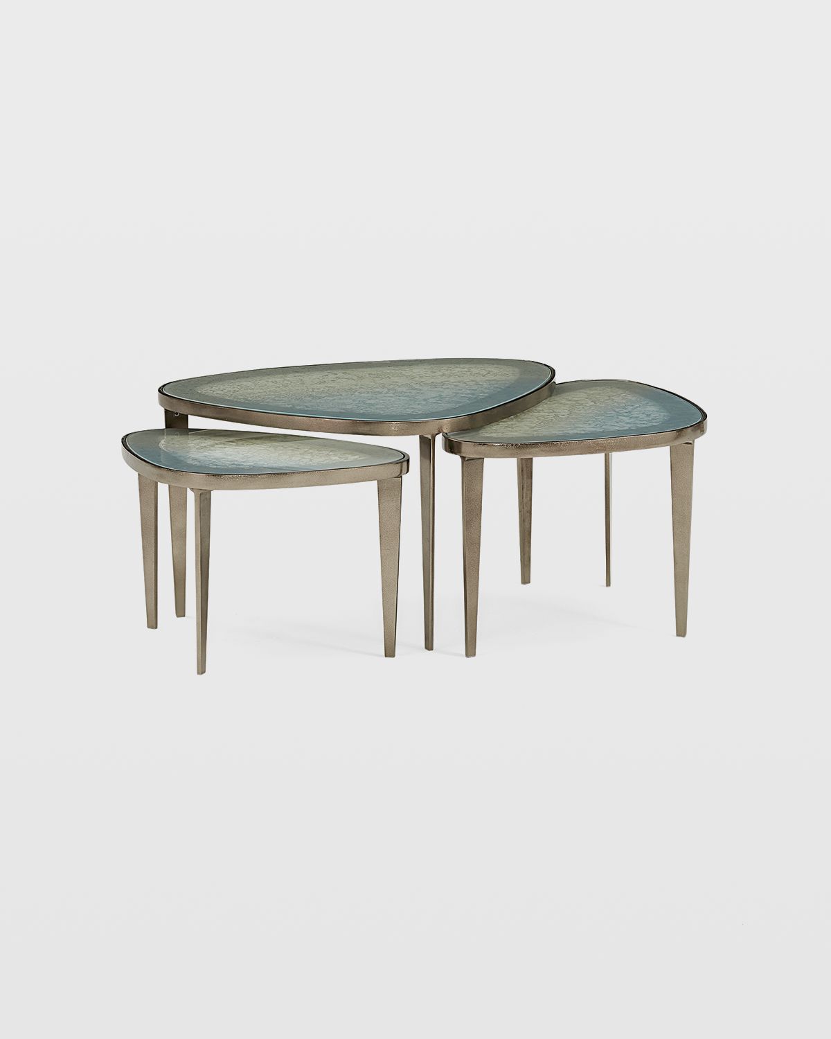 Interlude Home Jan Nesting Cocktail Tables, Antiqued Nickel