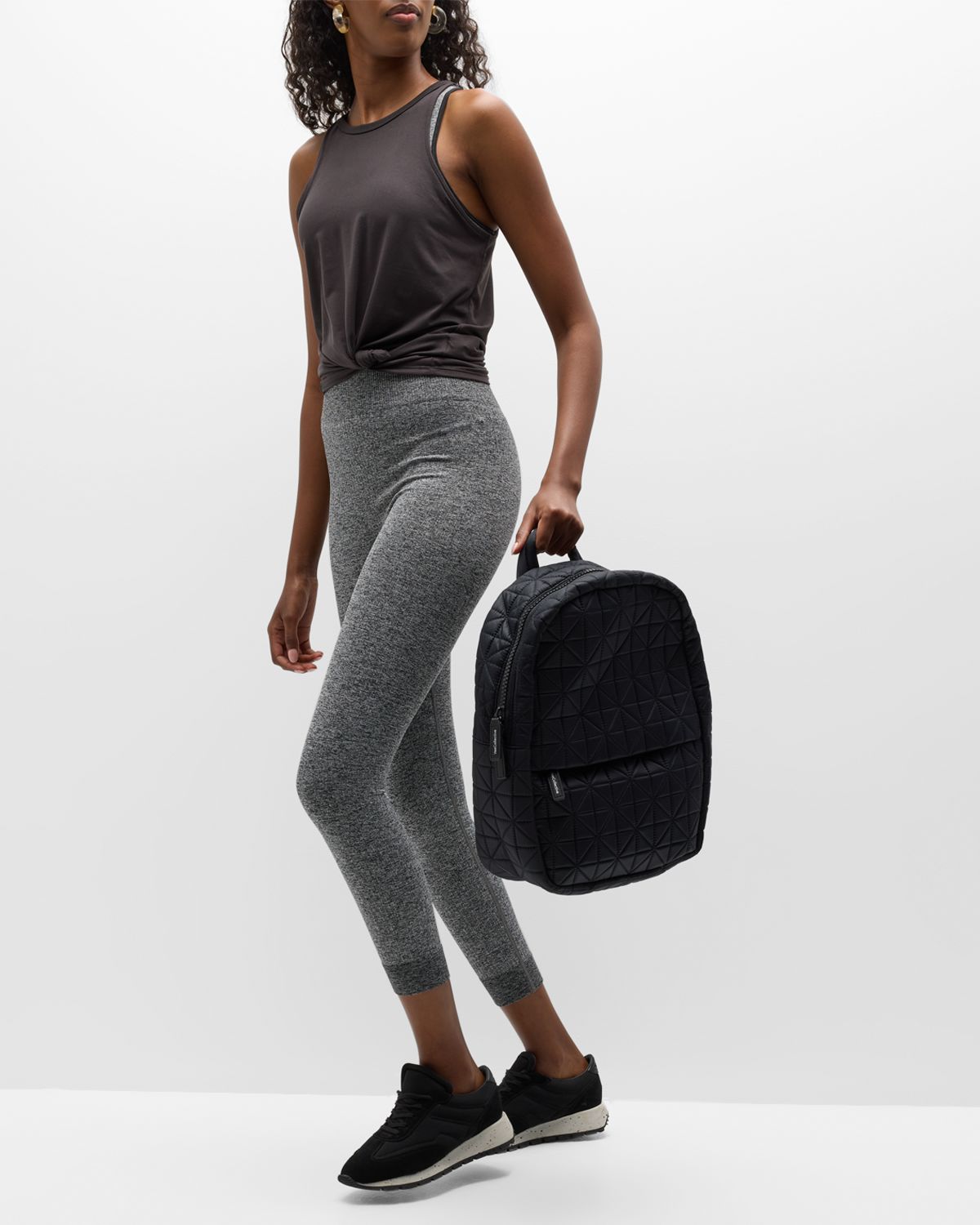 VeeCollective Water-Resistant Quilted Nylon Backpack