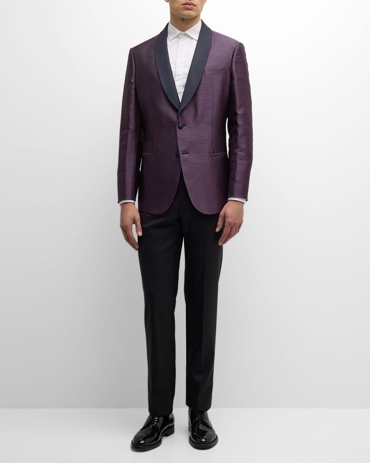 Giorgio Armani Men 's Jacquard Shawl Blazer | Thumbnail 8