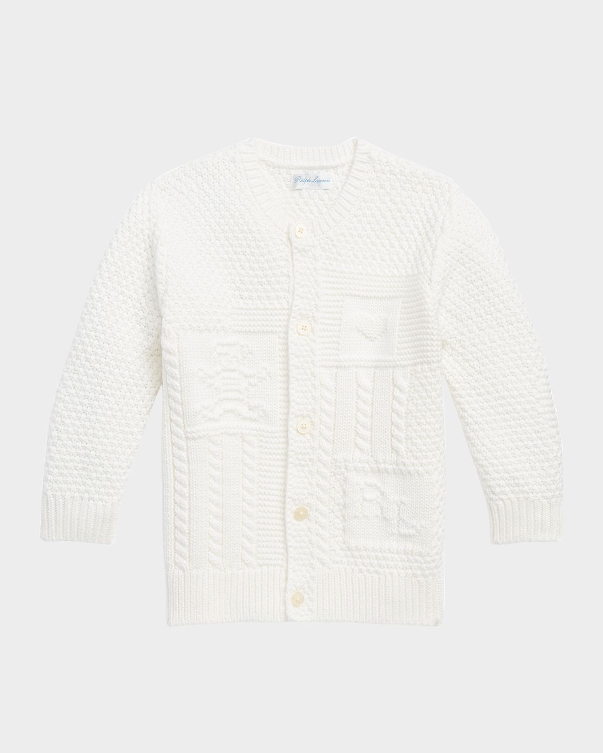 Polo Ralph Lauren Girl 's Cardigan W/ Bear Intarsia, Size 3M-24M