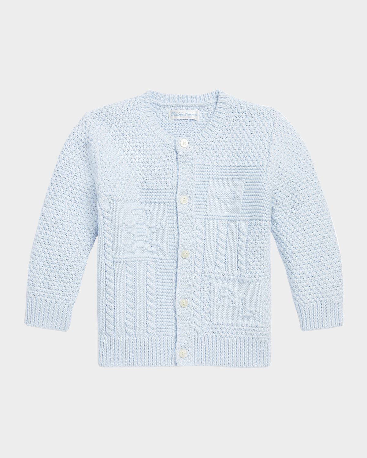 Ralph Lauren Boy 's Cardigan W/ Bear Intarsia, Size 3M-24M