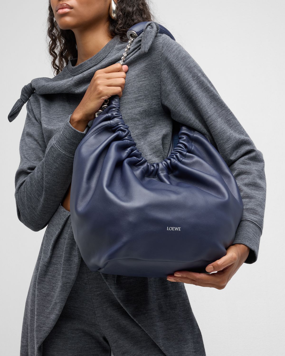 Loewe Squeeze Medium Shoulder Bag in Napa Leather