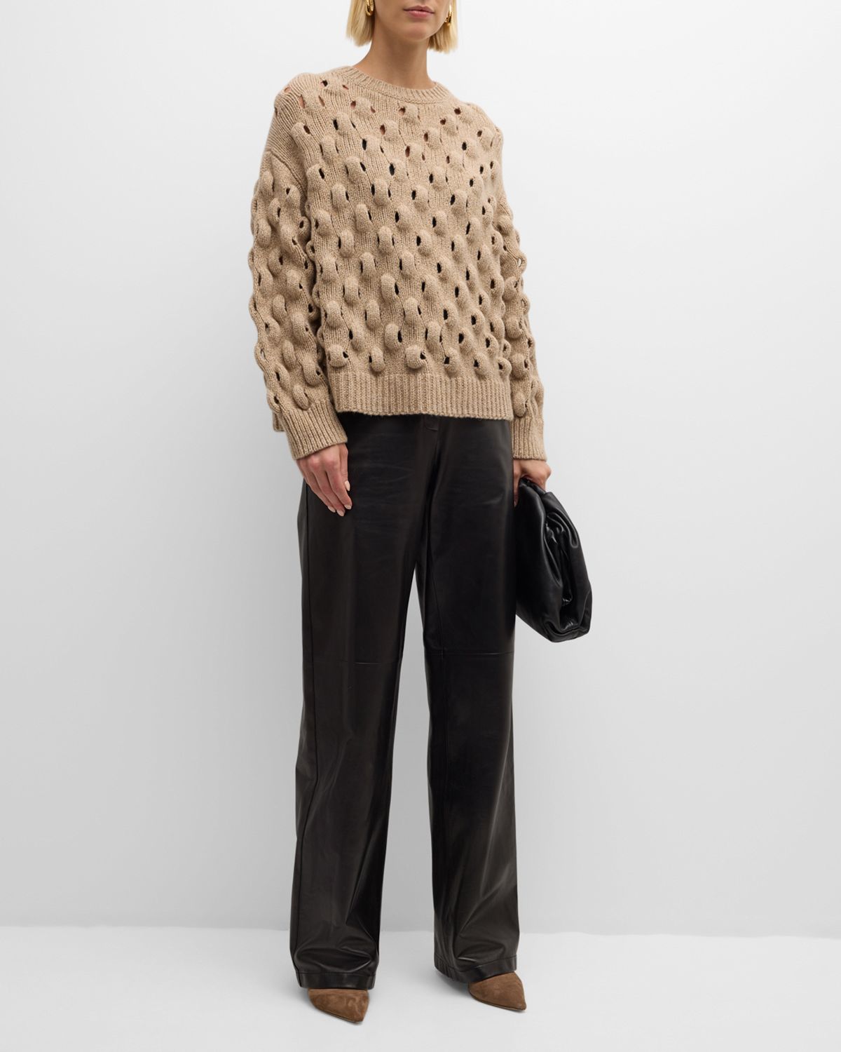 Lafayette 148 New York Sullivan Straight-Leg Nappa Leather Pants