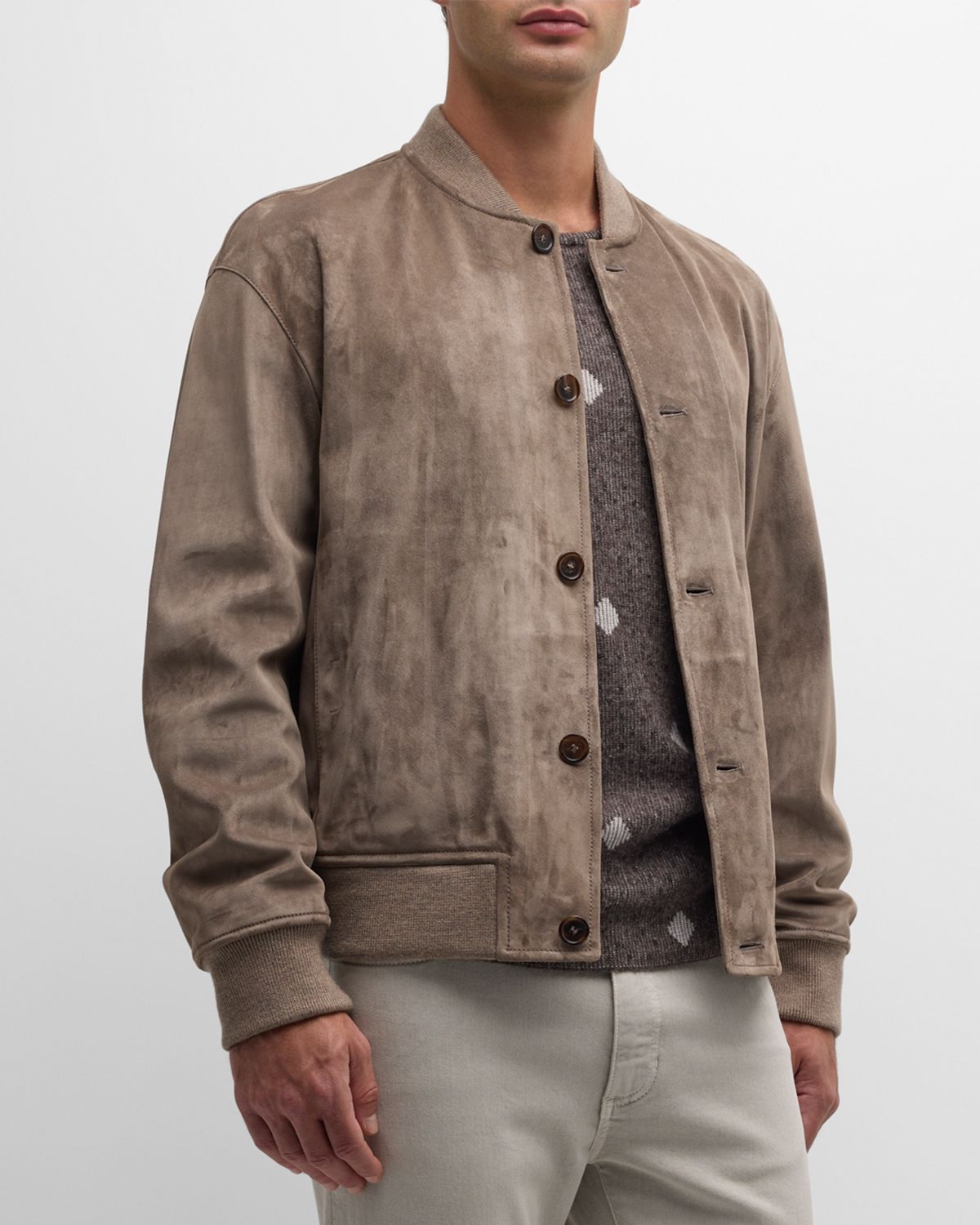Giorgio Armani Men 's Suede Blouson Jacket