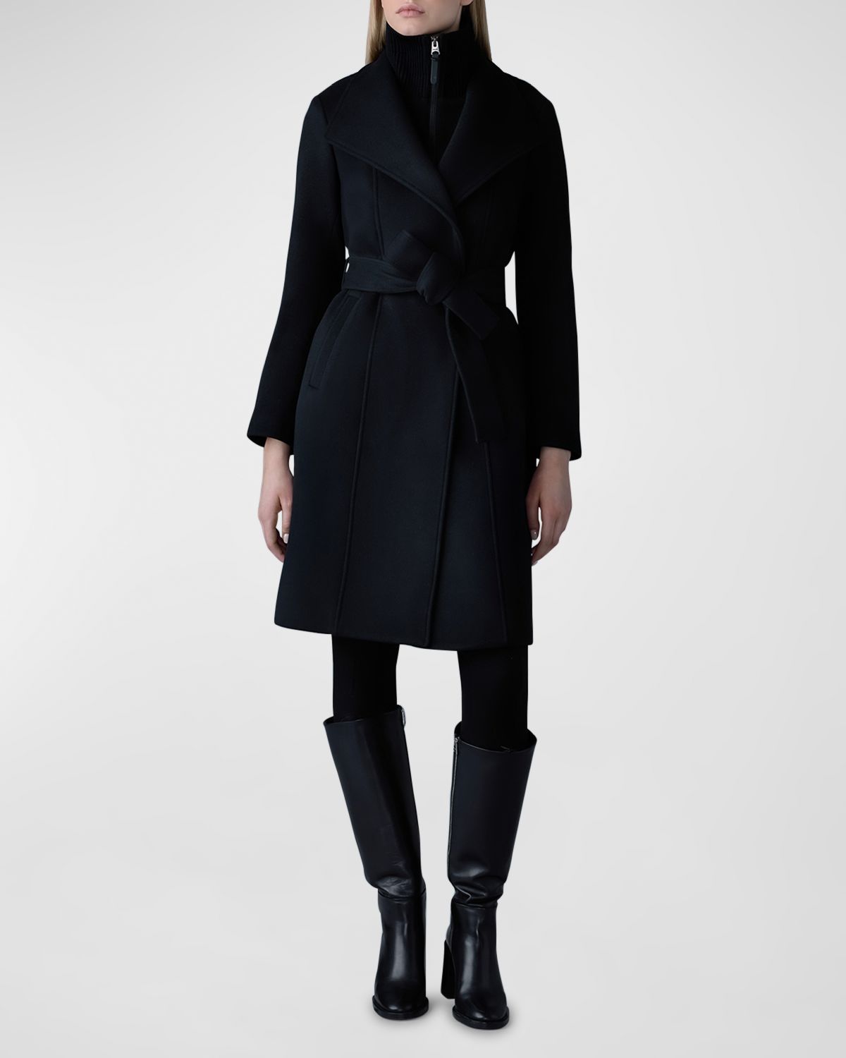 Mackage Norita Double-Face Belted Wool Coat