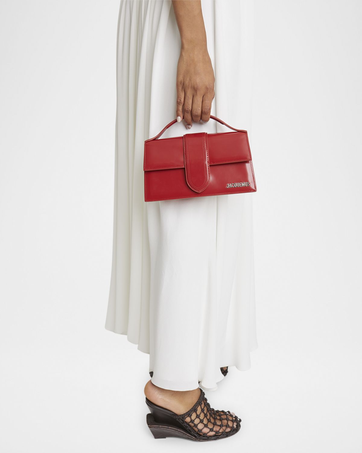 Jacquemus Le Grand Bambino Leather Top Handle Flap Bag