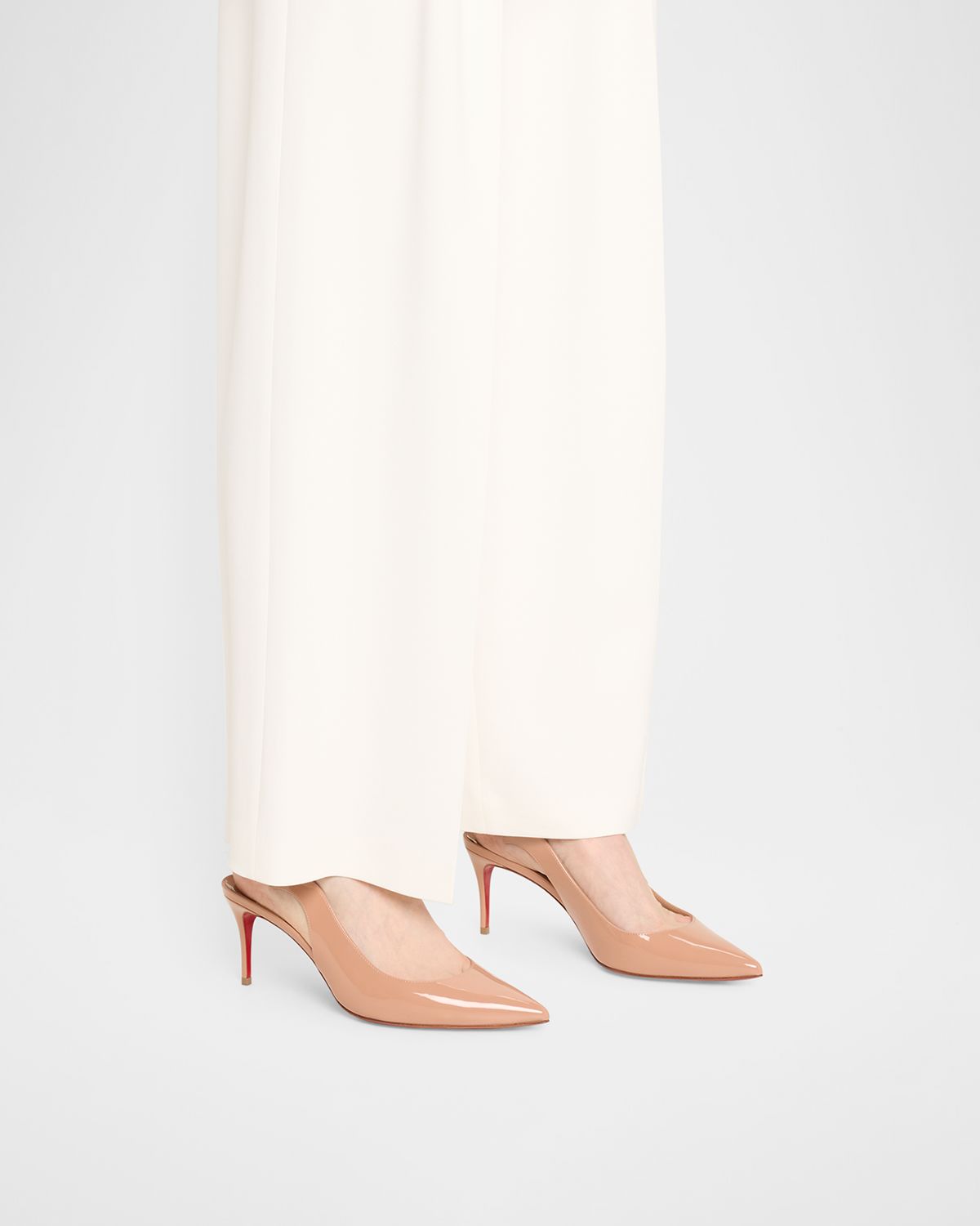 Christian Louboutin 70mm Hot Chick Patent Slingback Pumps