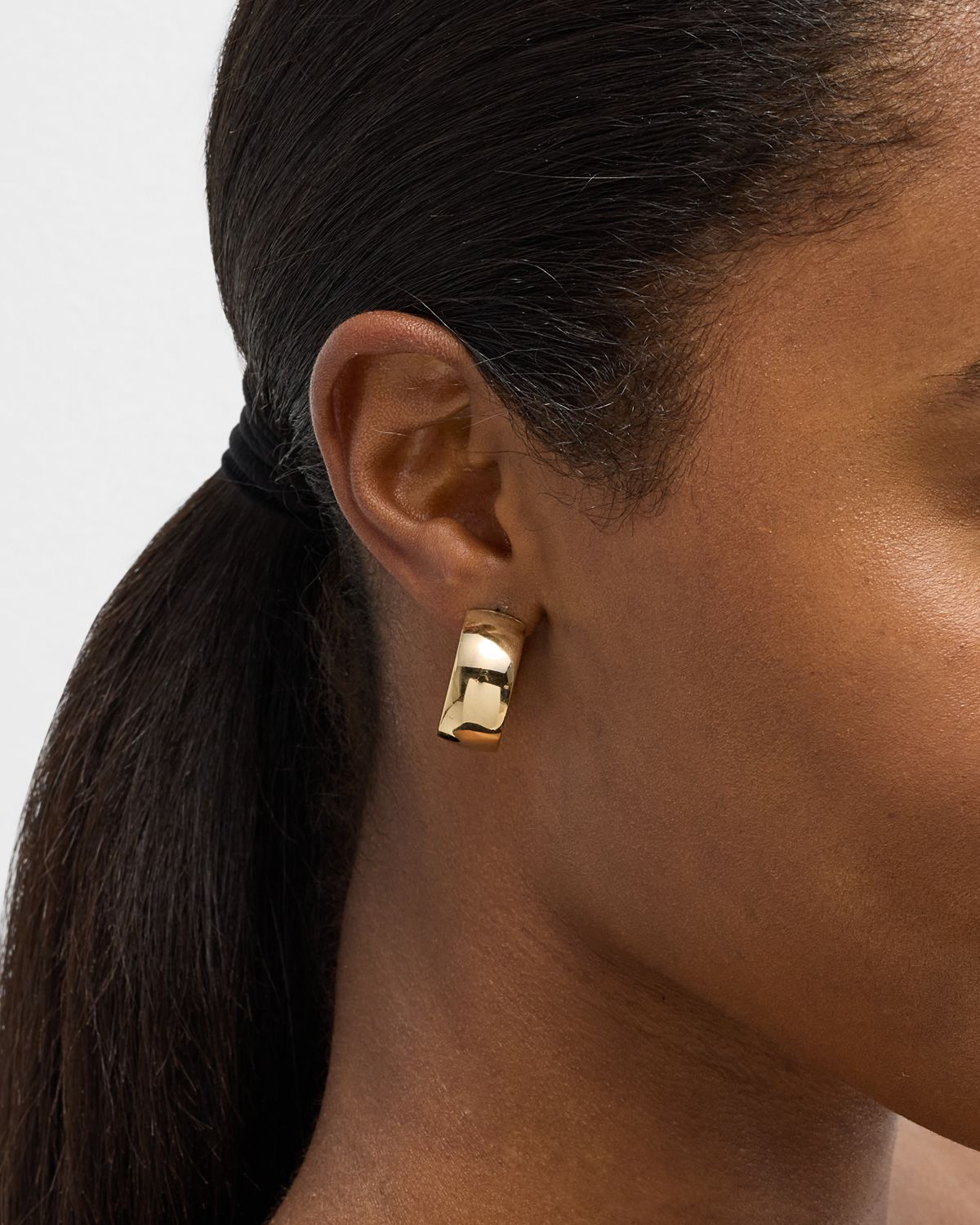 LANA 14K Gold 25mm Curved Bold Hollow Hoops