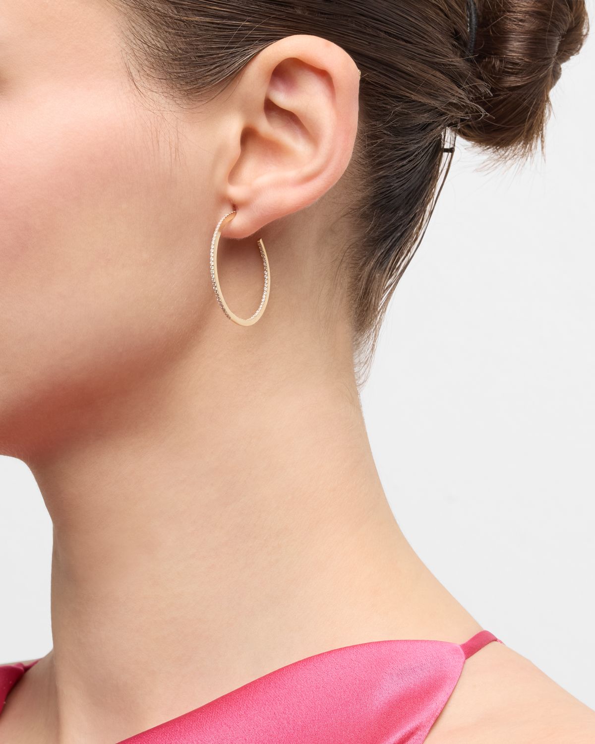 LANA 32mm 14K Gold Flawless Diamond Hoops Earrings