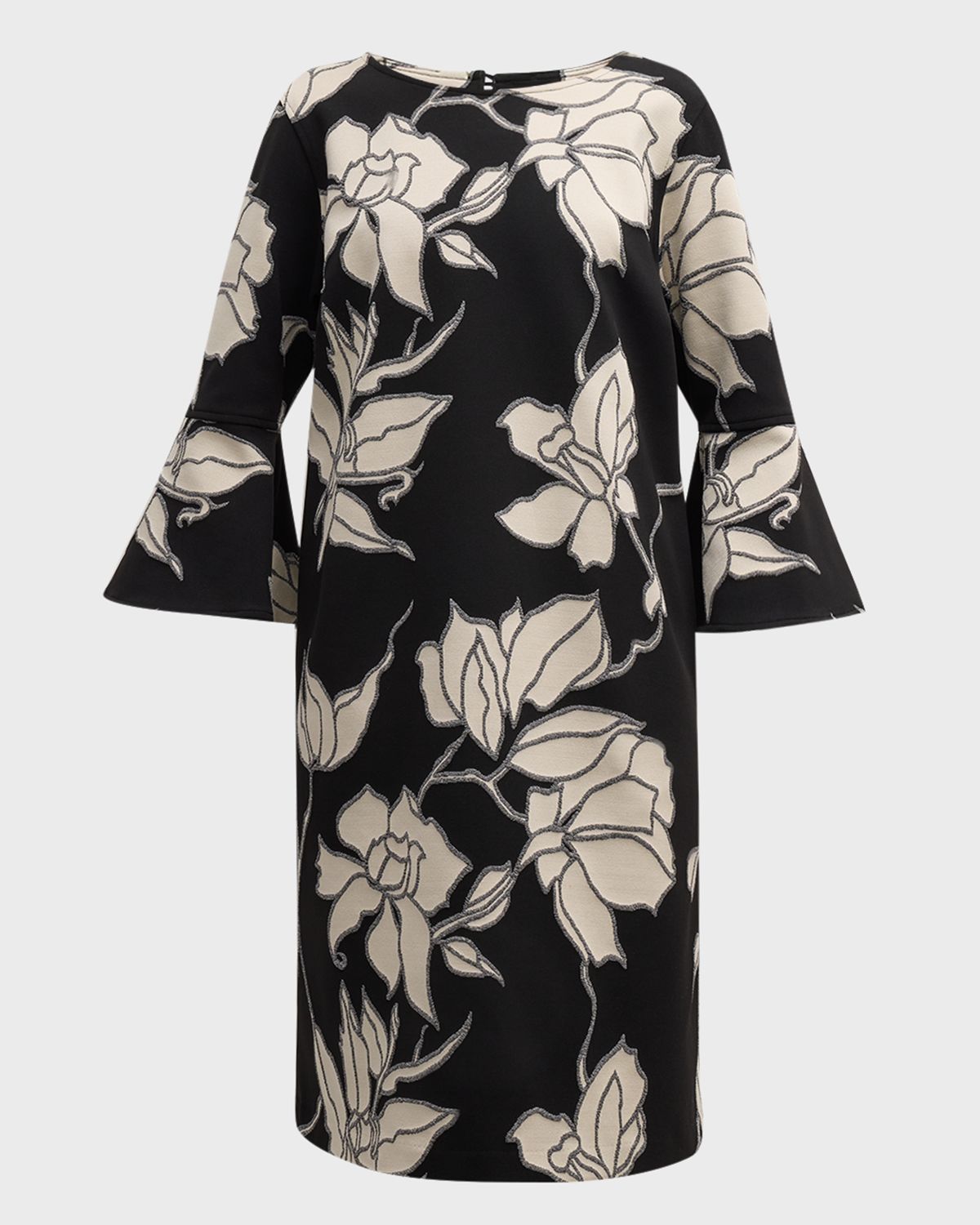 Caroline Rose Bella Bell-Sleeve Knit Knee-Length Dress