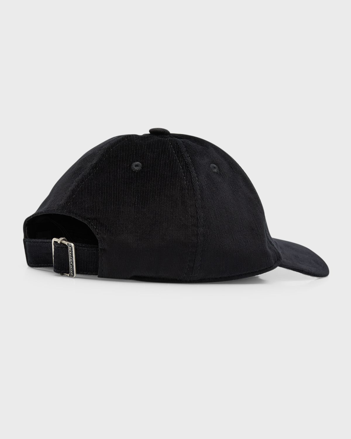 Saint Laurent Men 's 6-Panel Corduroy Logo Baseball Cap