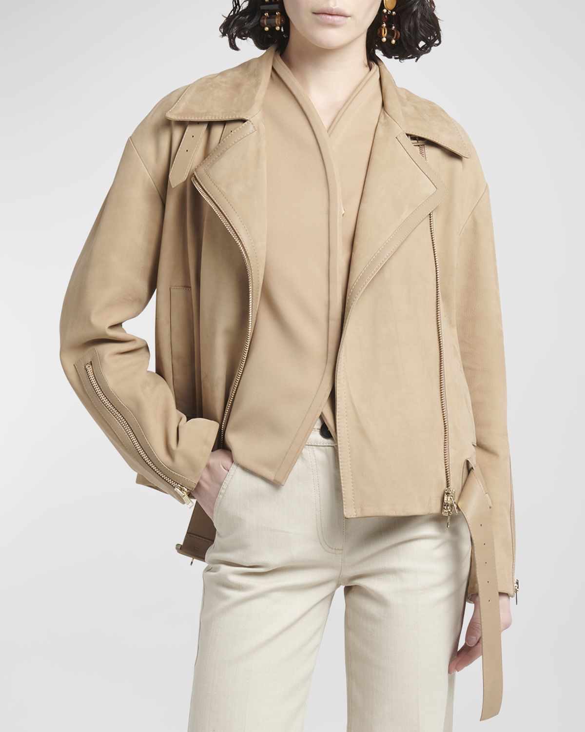 Giorgio Armani Nubuck Belted Suede Moto Jacket | Thumbnail 6 Giorgio Armani Nubuck Belted Suede Moto Jacket | Thumbnail 6