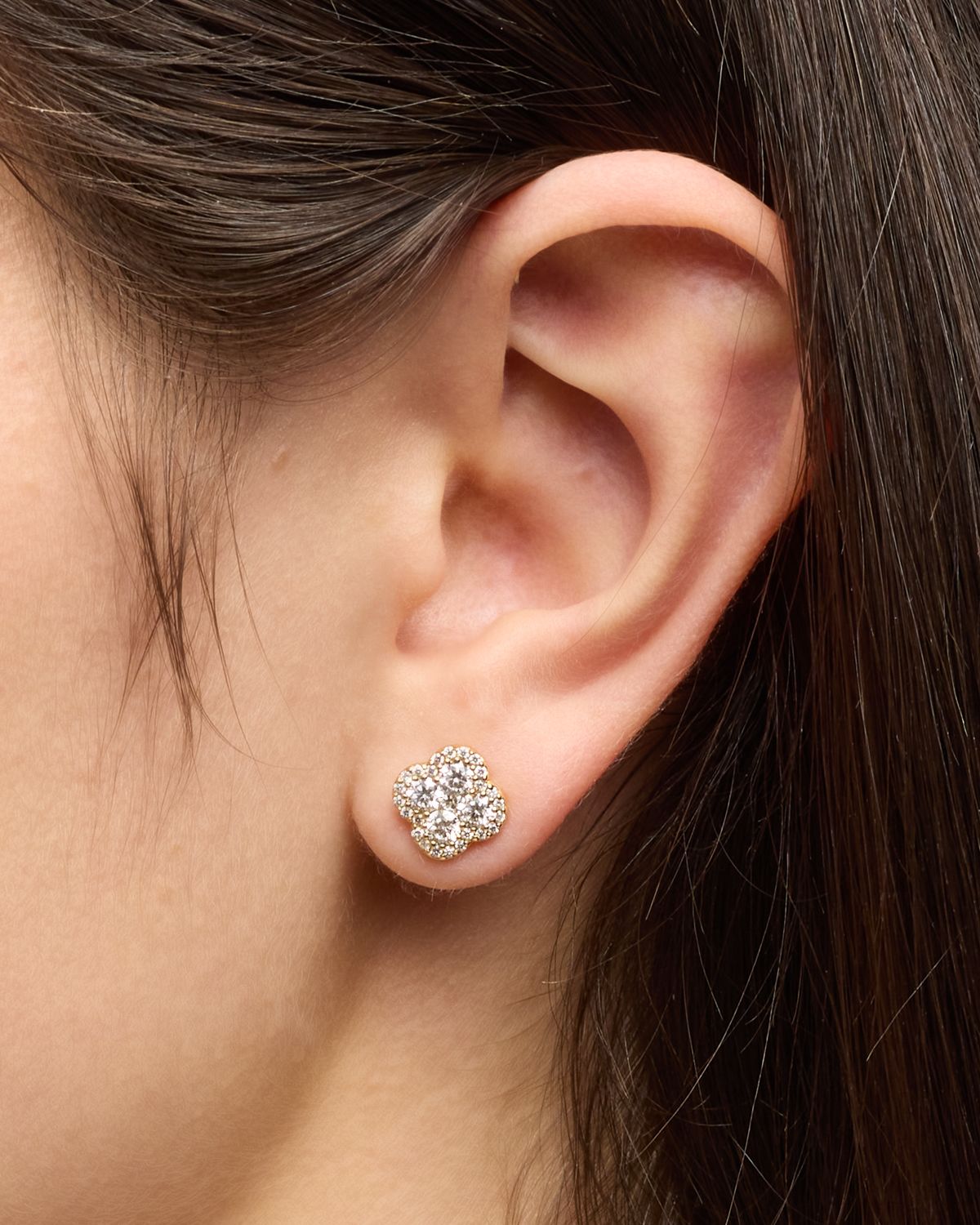 Neiman Marcus Diamonds 18K Yellow Gold G-H/SI Diamond Stud Earrings, 1.36tcw