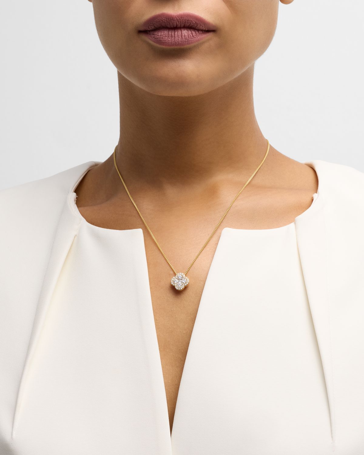 Neiman Marcus Diamonds 18K Gold GH/SI Diamond Pendant on 18" Chain, 1.37tcw