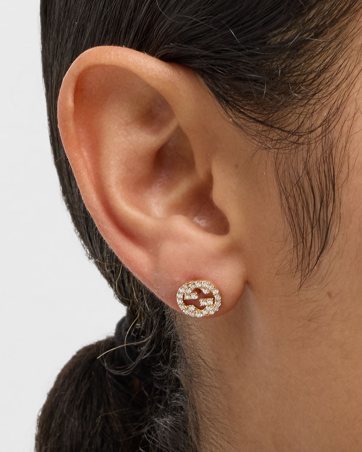 Gucci Diamond Interlocking G Stud Earrings