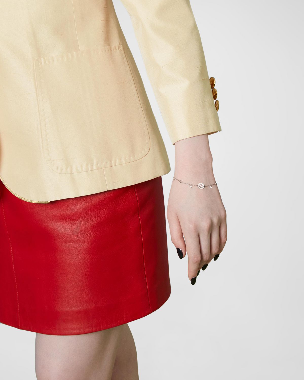 Gucci Interlocking G Diamond Charm Bracelet