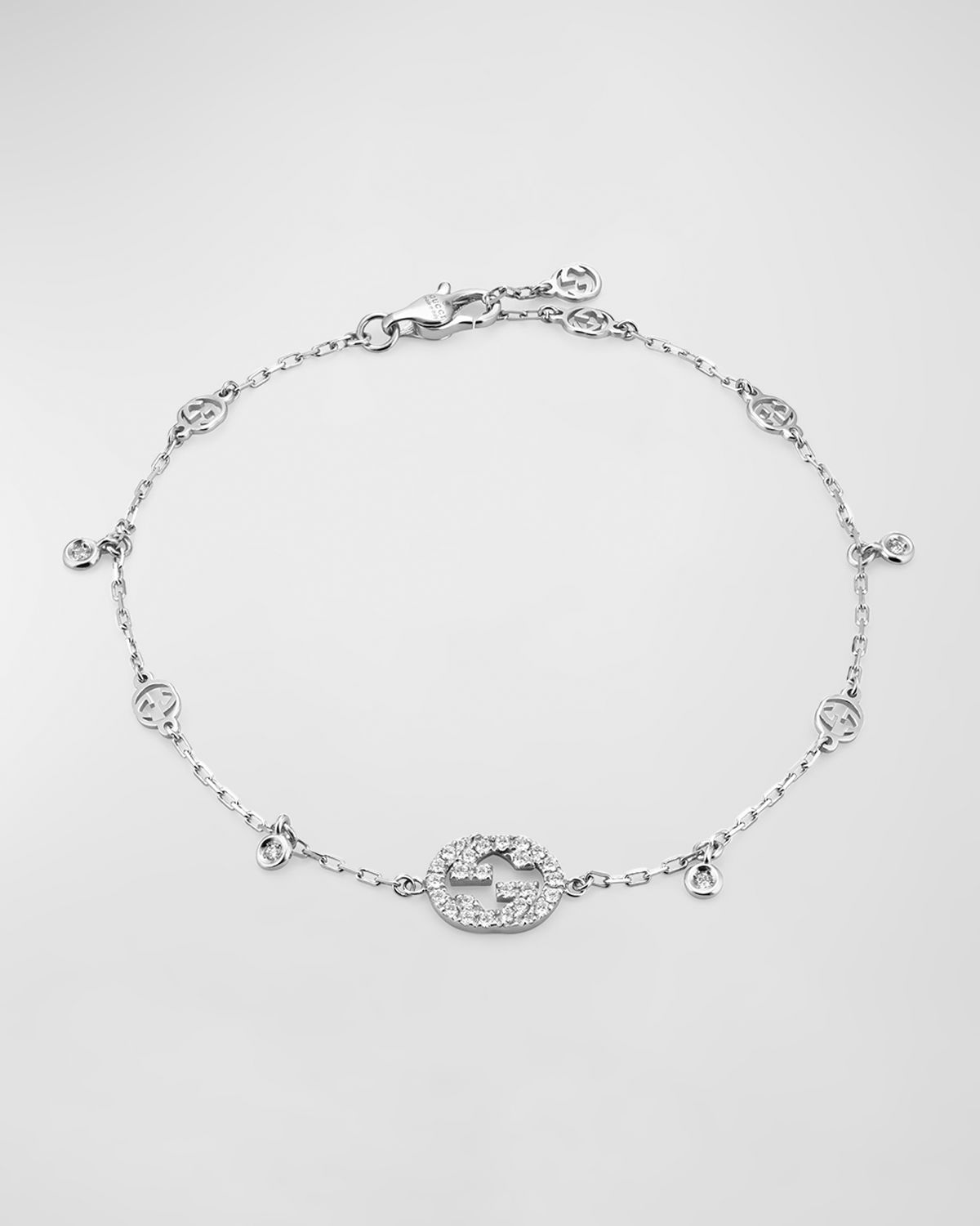 Gucci Interlocking G Diamond Charm Bracelet