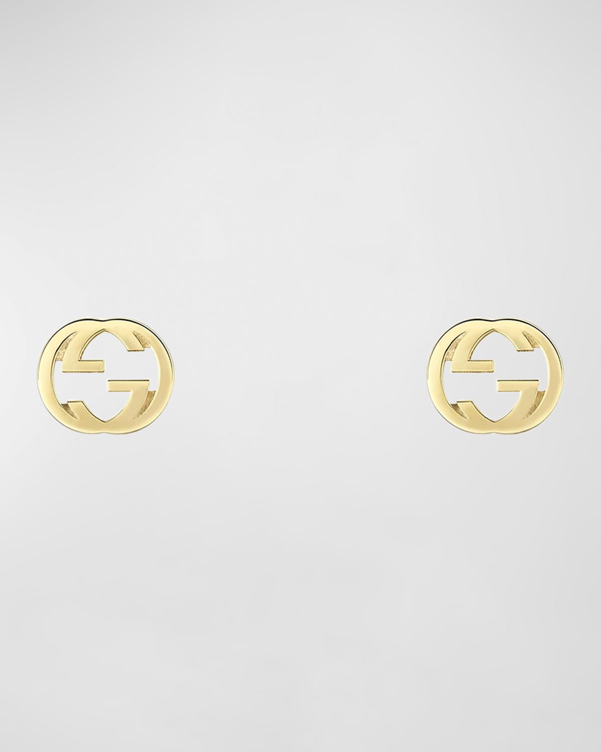 Gucci 18K Yellow Gold Interlocking G Stud Earrings