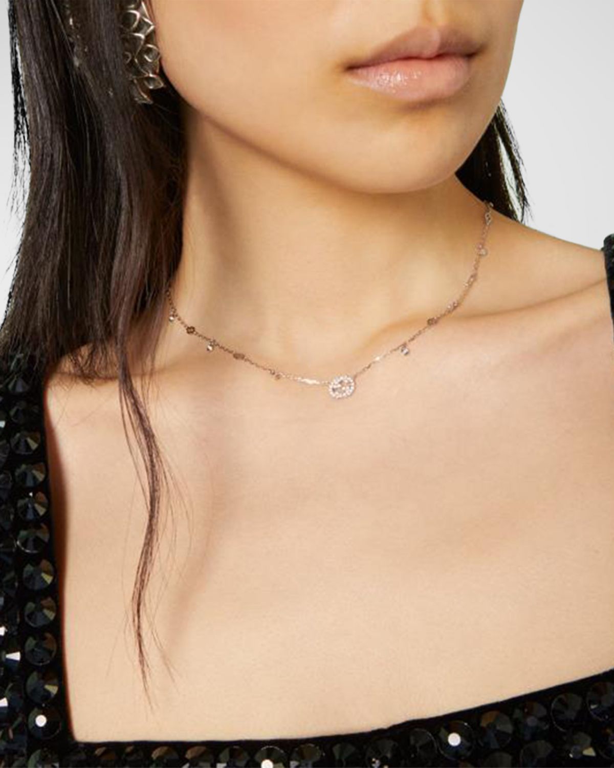 Gucci Diamond Interlocking G Charm Necklace