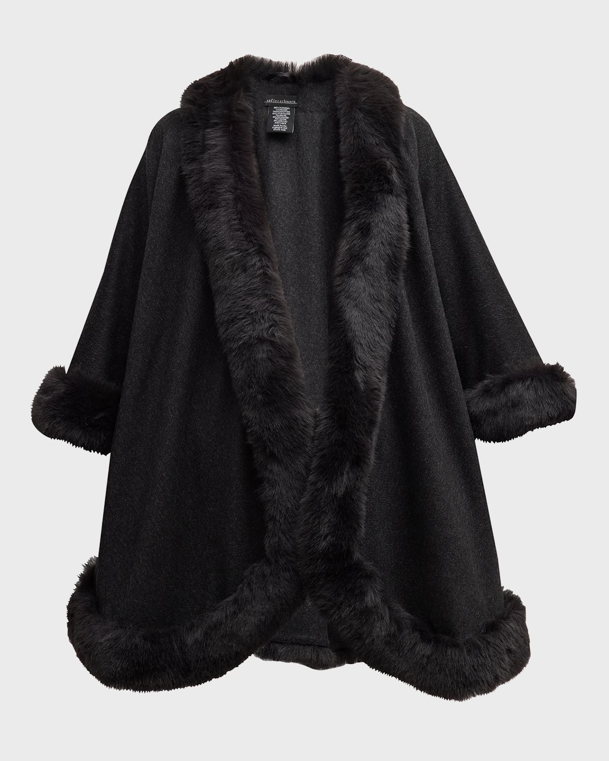 Sofia Cashmere Cashmere Cape With Faux Fur Trim | Thumbnail 8 Sofia Cashmere Cashmere Cape With Faux Fur Trim | Thumbnail 8