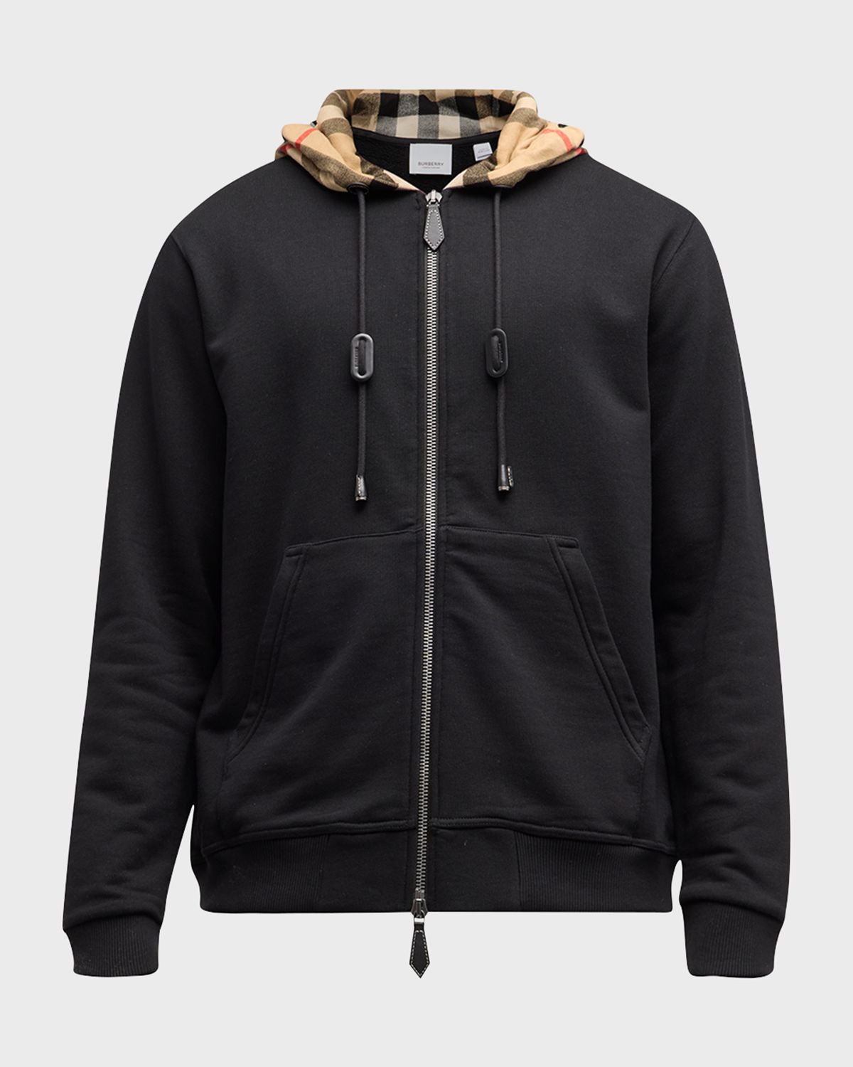 Burberry Men 's Samuel Full-Zip Check Hoodie | Thumbnail 8 Burberry Men 's Samuel Full-Zip Check Hoodie | Thumbnail 8