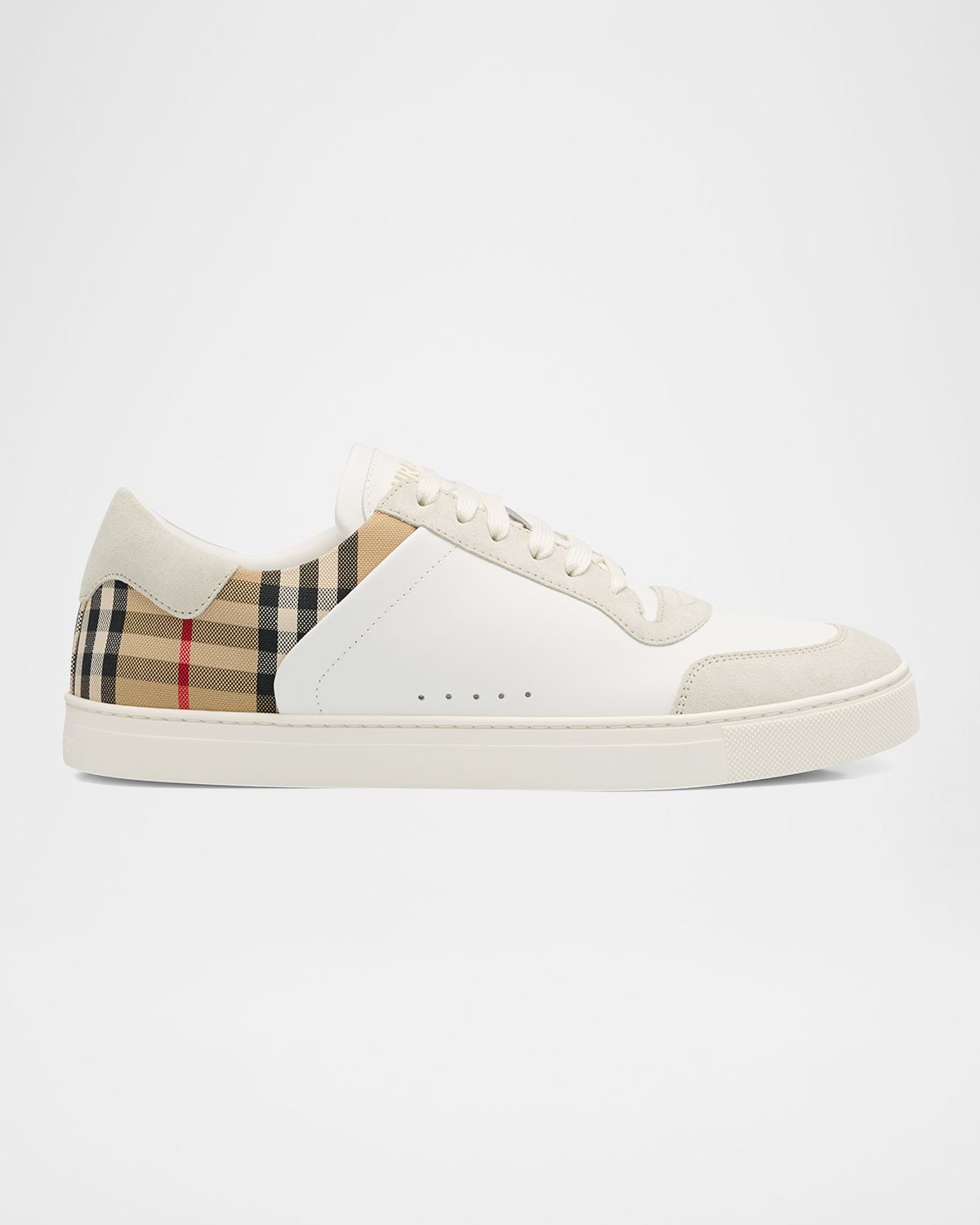 Burberry Men 's Leather-Suede Check Sneakers