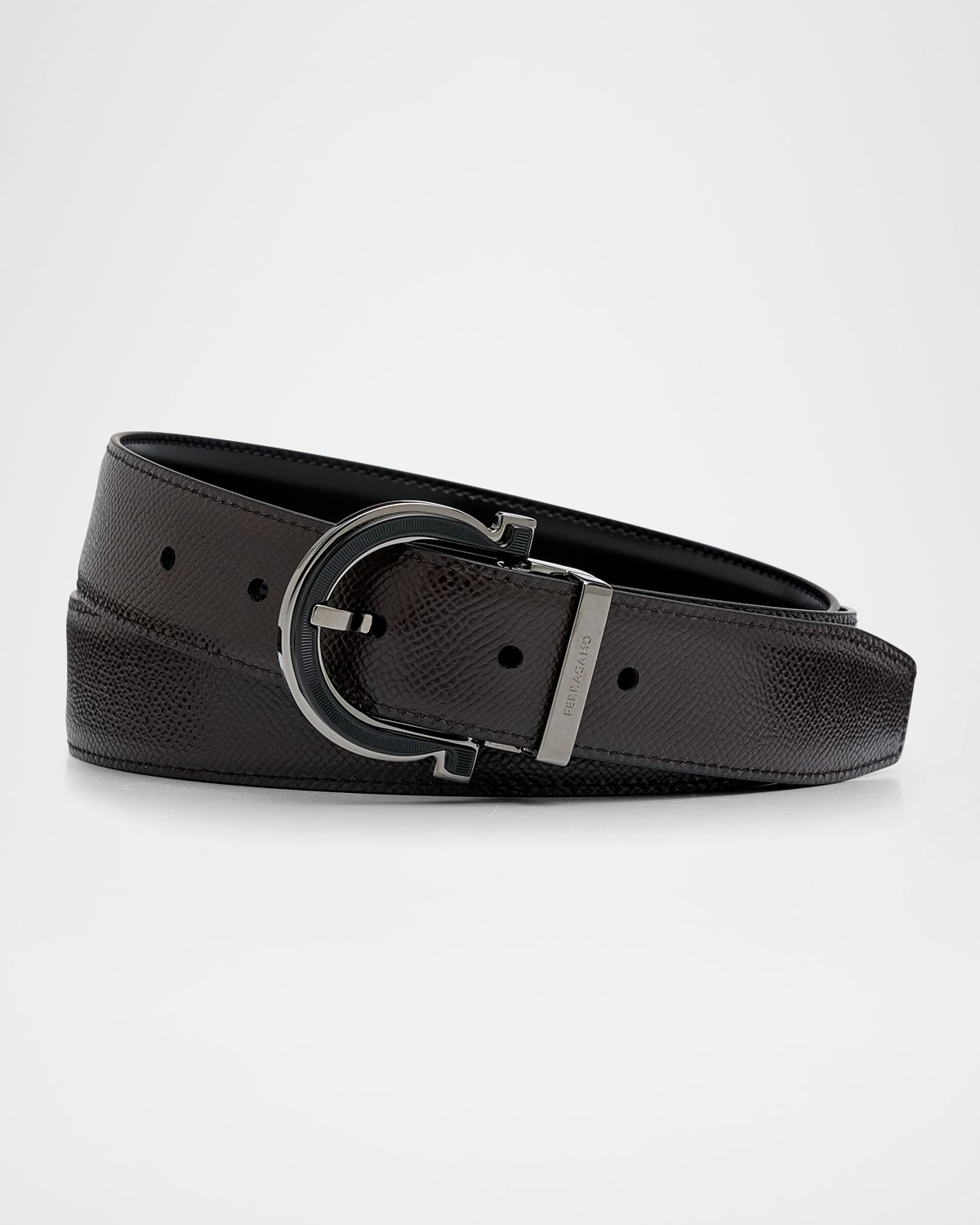 Ferragamo Men 's Reversible Gancio-Buckle Leather Belt | Thumbnail 2