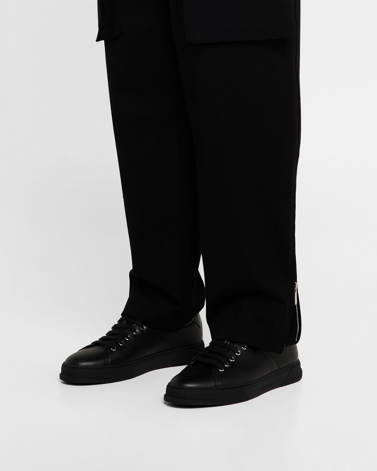 Ferragamo Men 's Clayton Mixed Leather Low-Top Sneakers