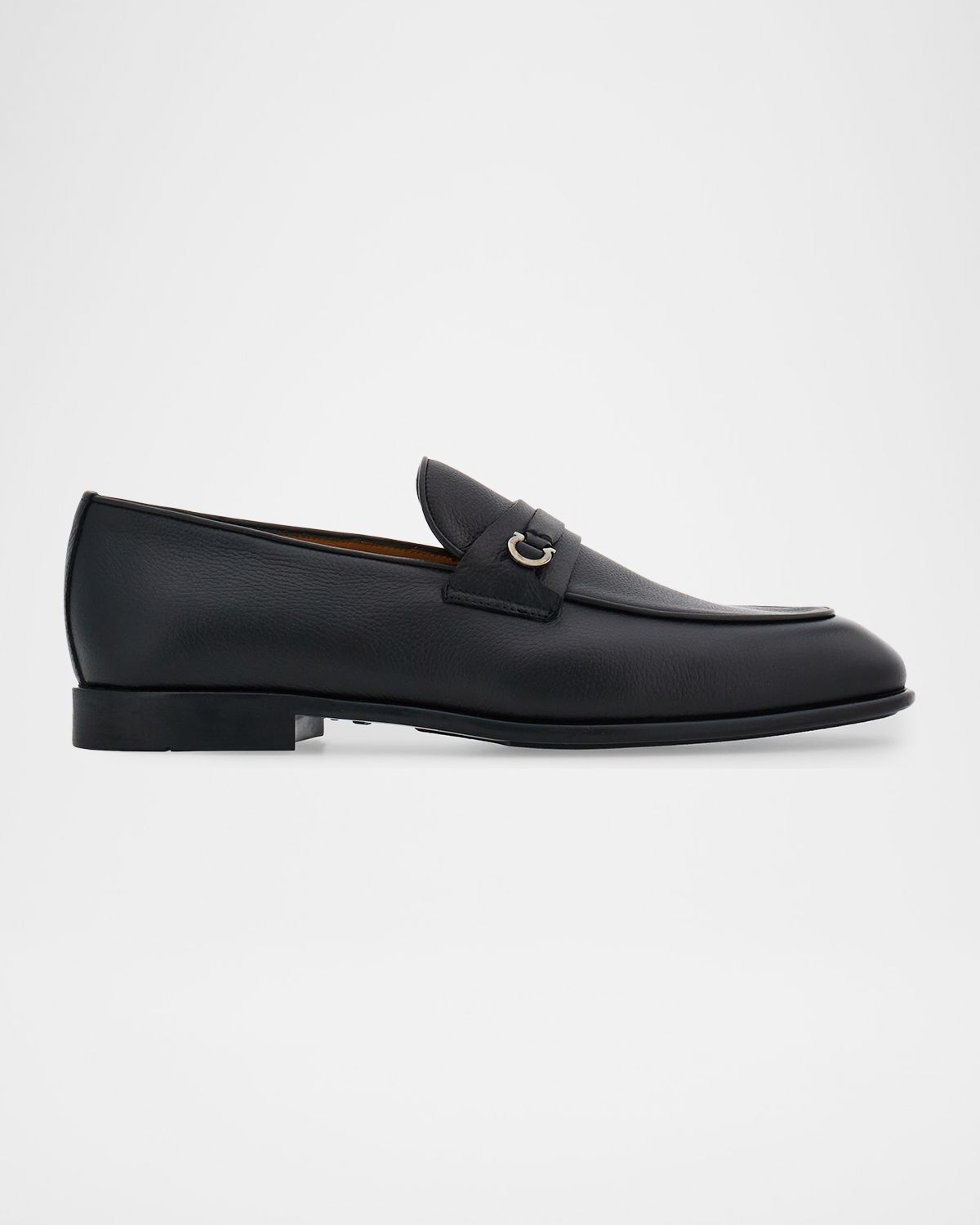 Ferragamo Men 's Desio Gancio Ornament Grained Leather Penny Loafers | Thumbnail 7 Ferragamo Men 's Desio Gancio Ornament Grained Leather Penny Loafers | Thumbnail 7