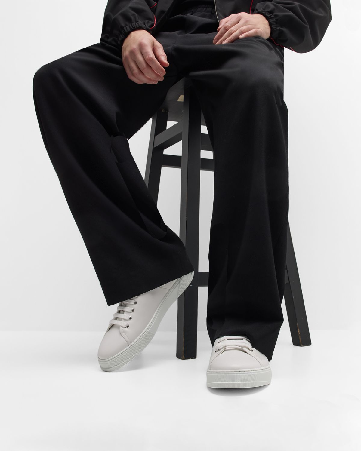 Ferragamo Men 's Clayton Tonal Leather Low-Top Sneakers