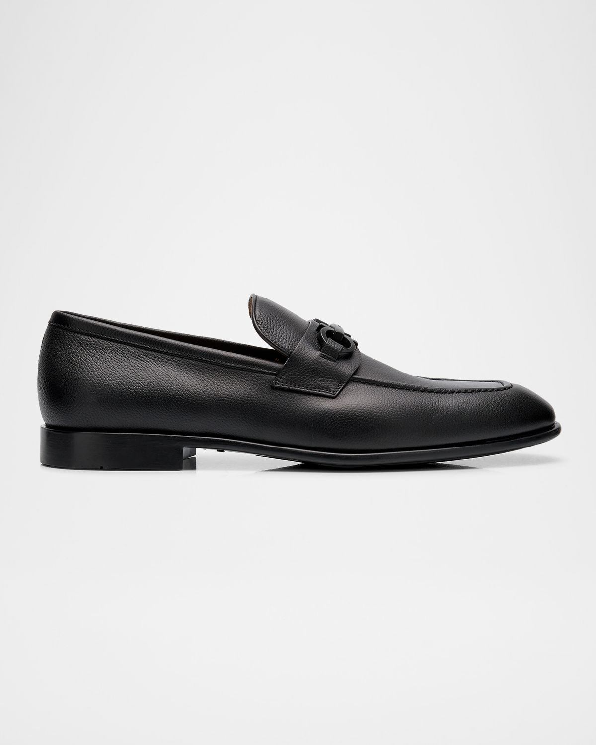 Ferragamo Men 's Foster Grained Leather Gancini Bit Loafers