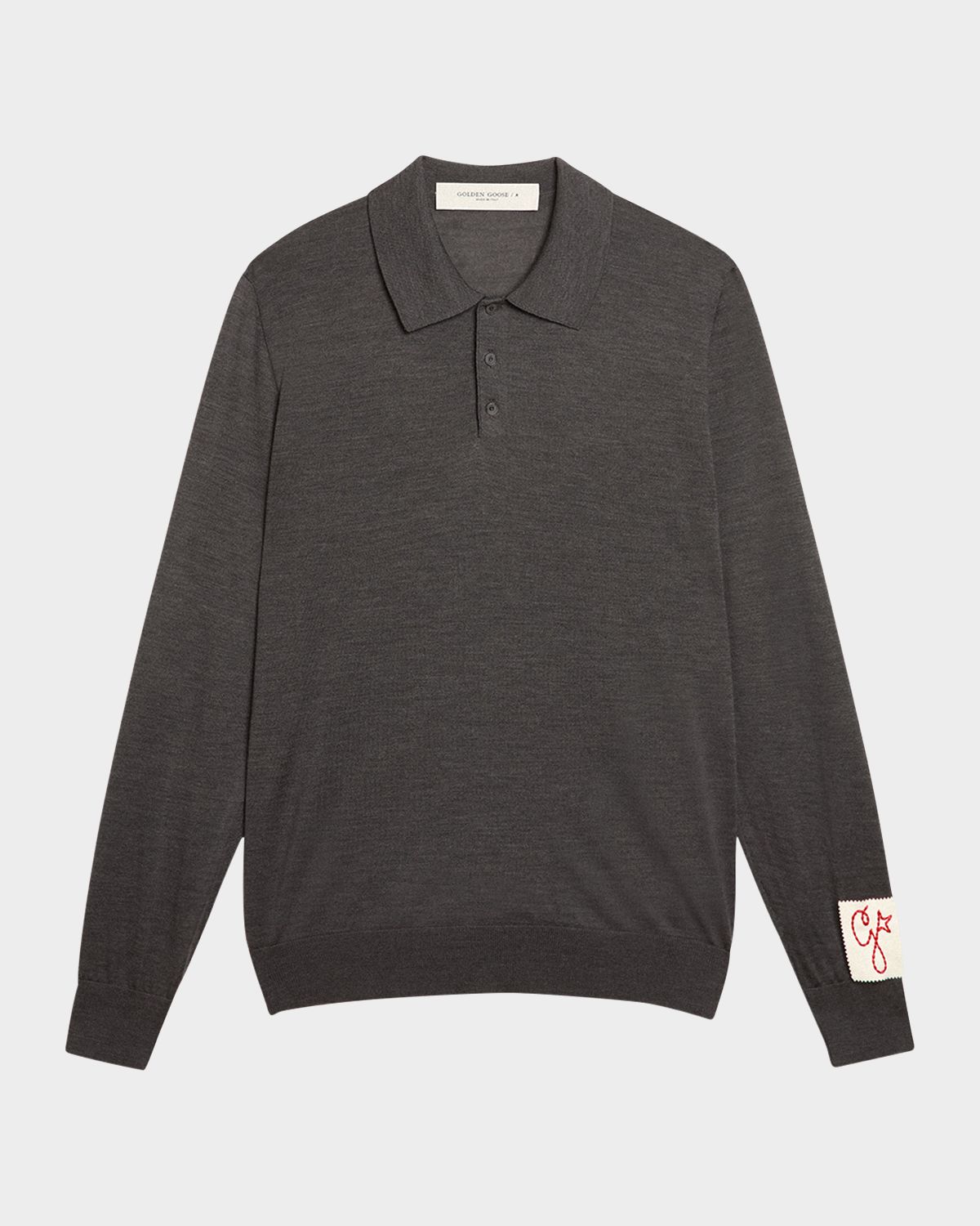 Golden Goose Men 's Wool Knit Polo Shirt
