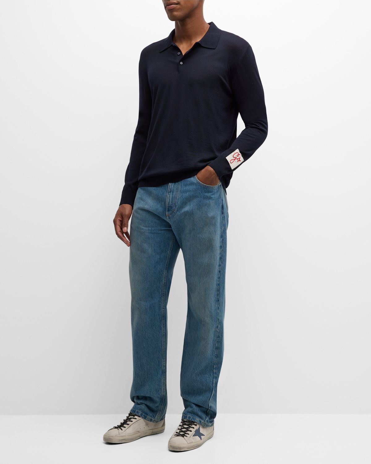 Golden Goose Men 's Wool Knit Polo Shirt | Thumbnail 7 Golden Goose Men 's Wool Knit Polo Shirt | Thumbnail 7