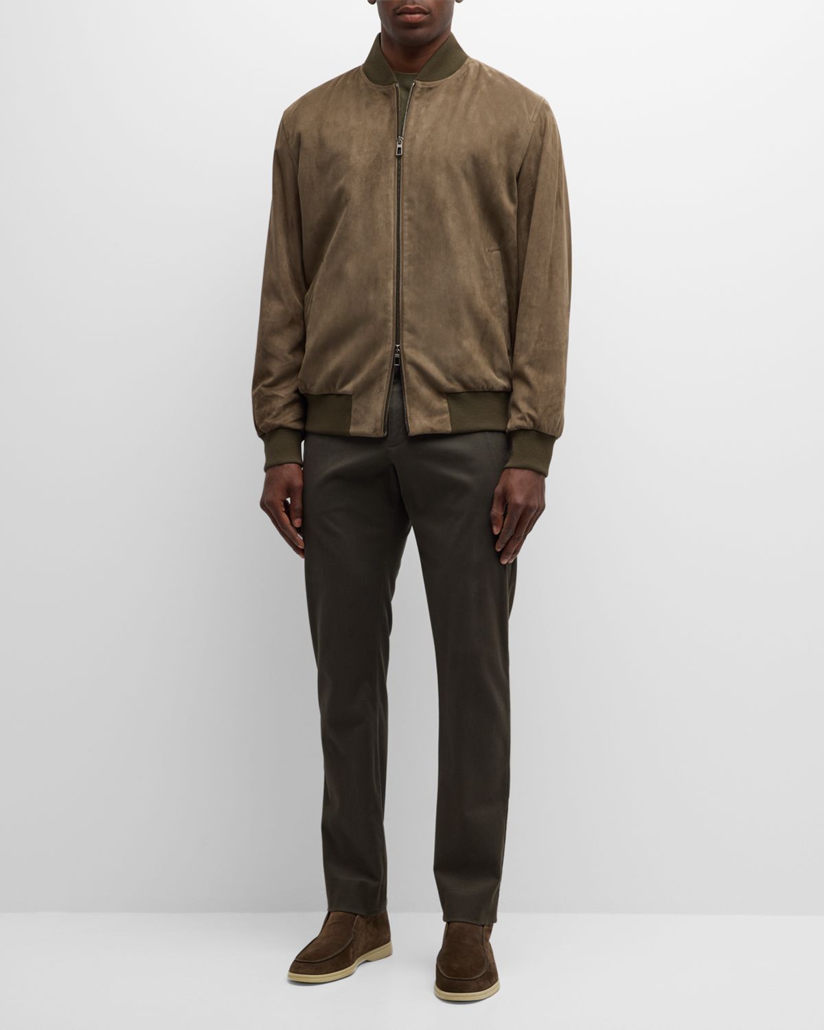 Loro Piana Men 's Suede Bomber Jacket