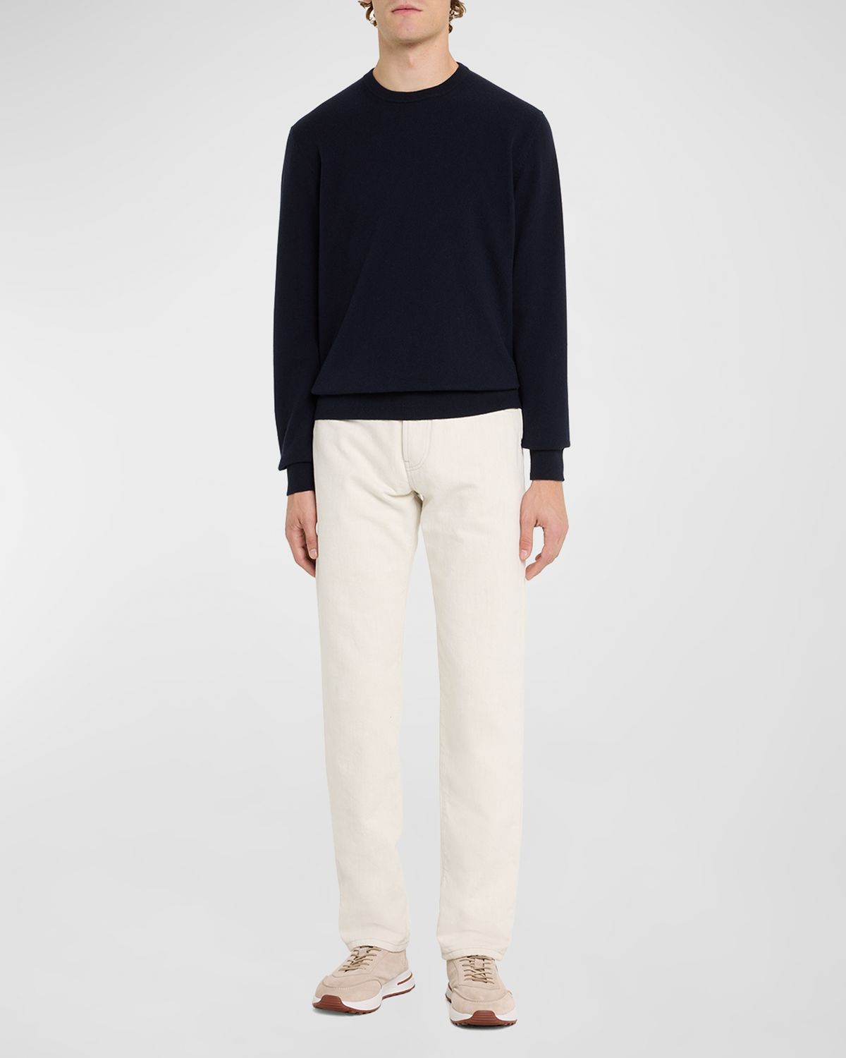 Loro Piana Men's Baby Cashmere Crewneck Sweater