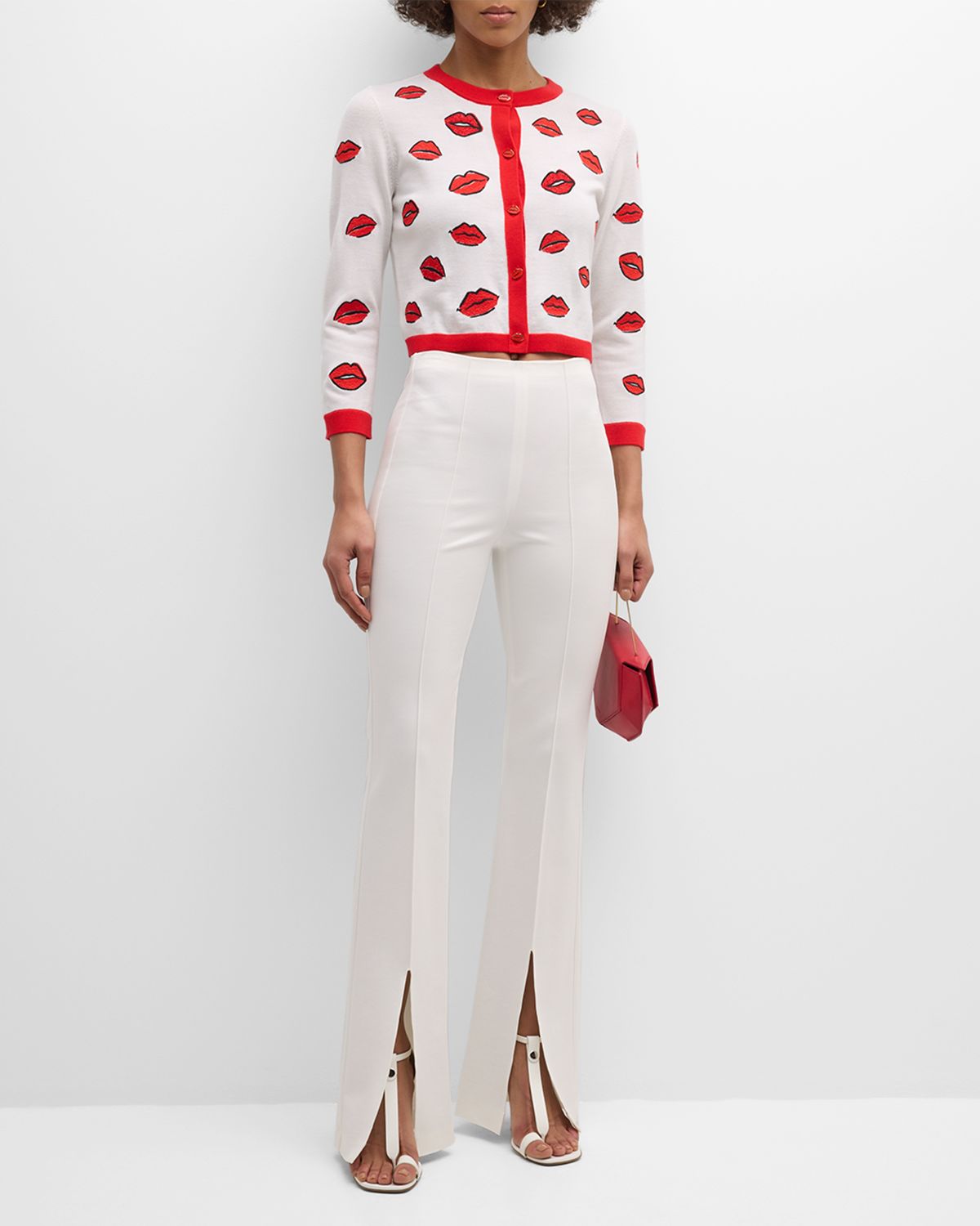 ALICE + OLIVIA Emiko High-Waisted Slit-Cuff Pants