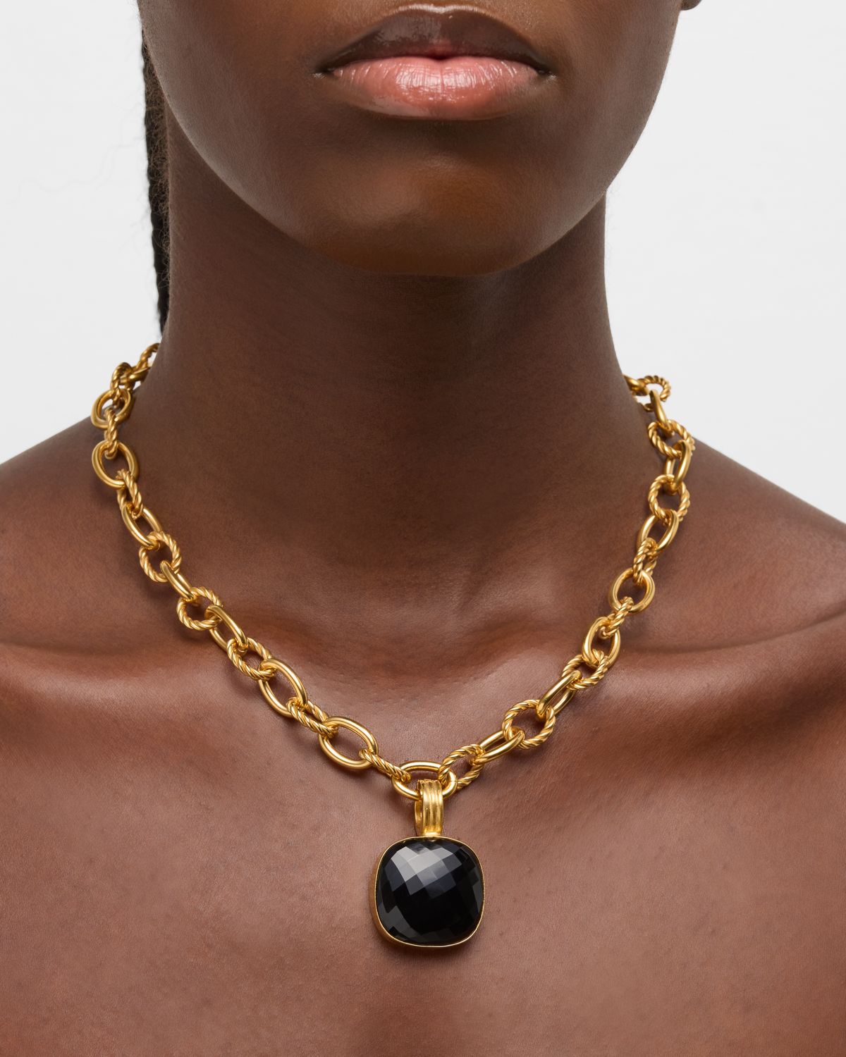 Dina Mackney Black Onyx Lily Chain Necklace