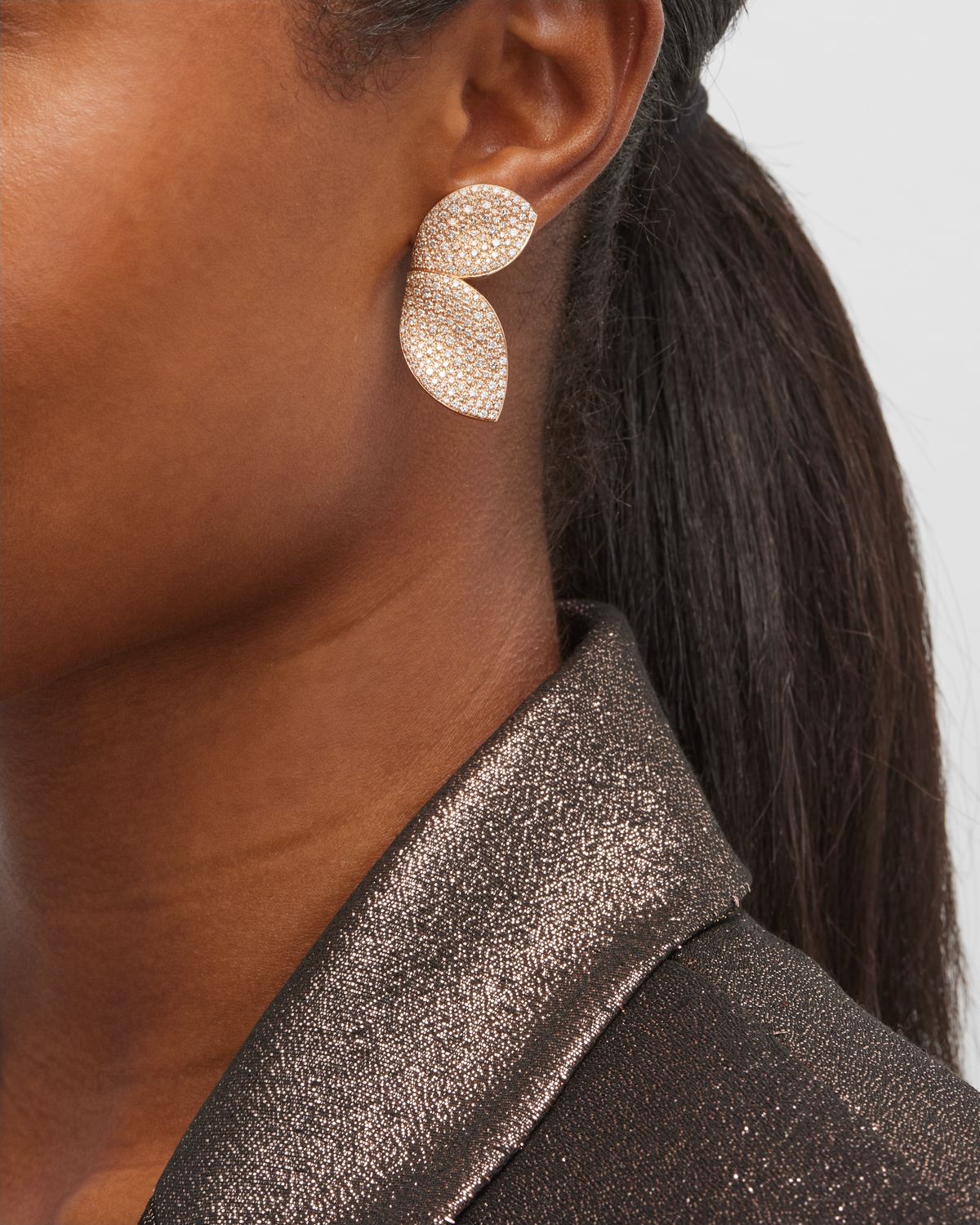 Pasquale Bruni Giardini Segreti 18K White Gold and Red Gold Diamond Earrings