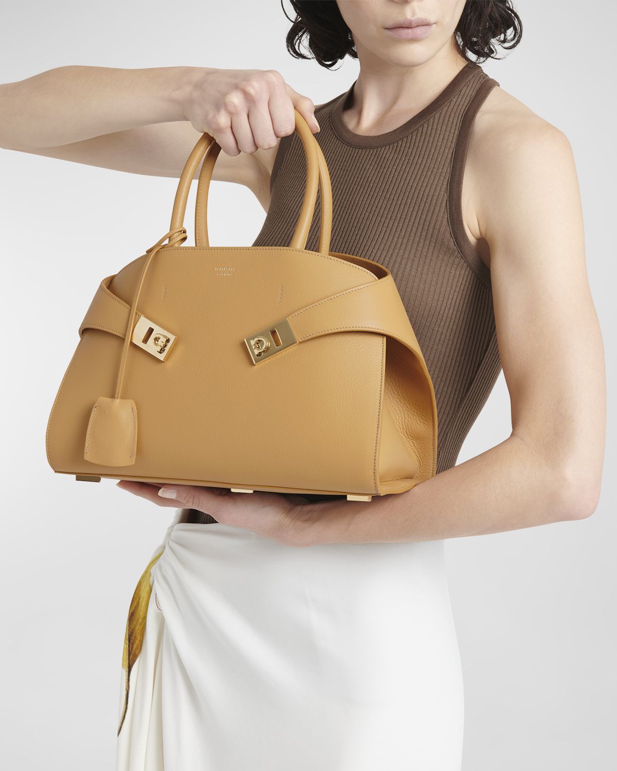 Ferragamo Hug Small Leather Top-Handle Bag