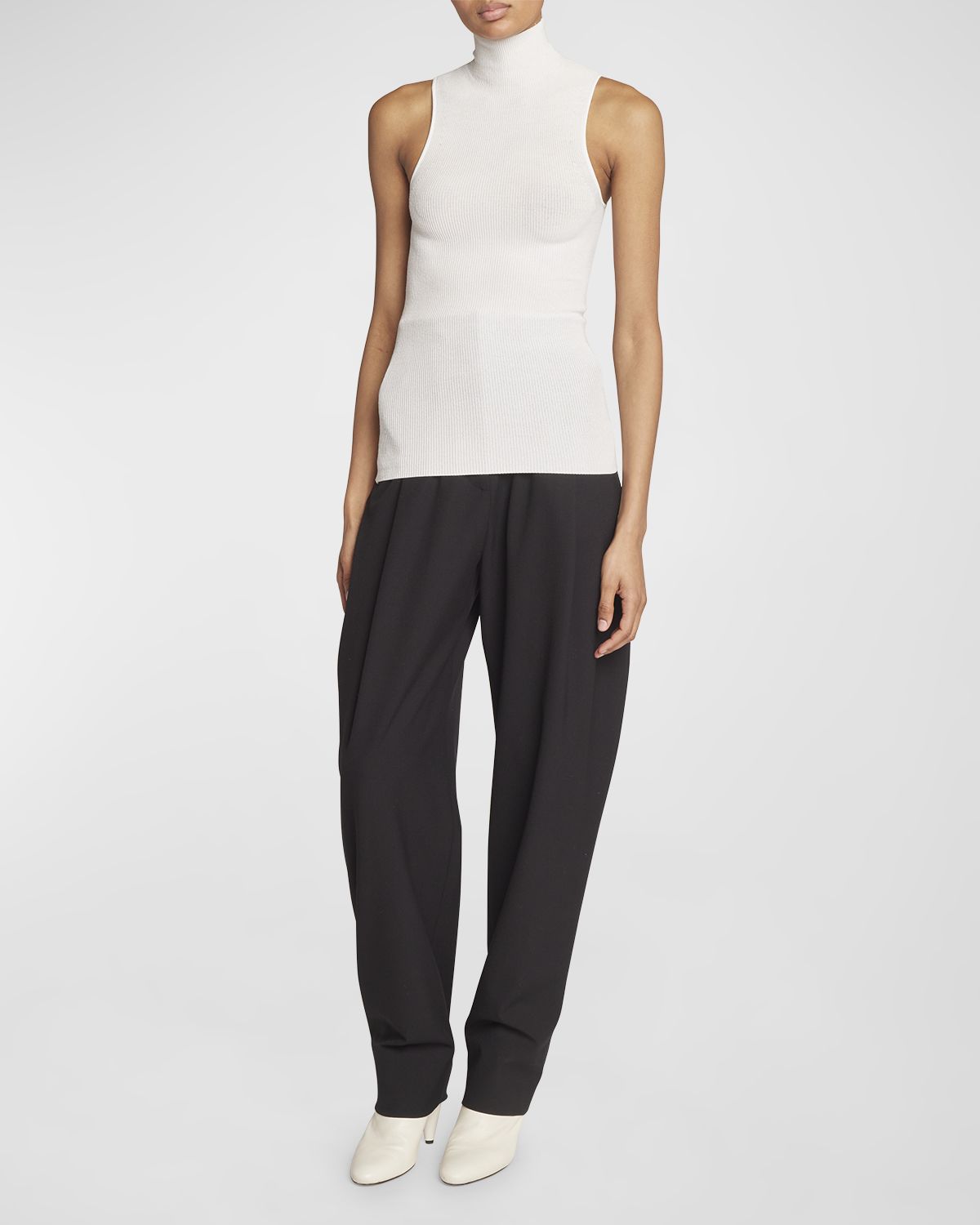 Proenza Schouler Matte Viscose Knit Ribbed Top