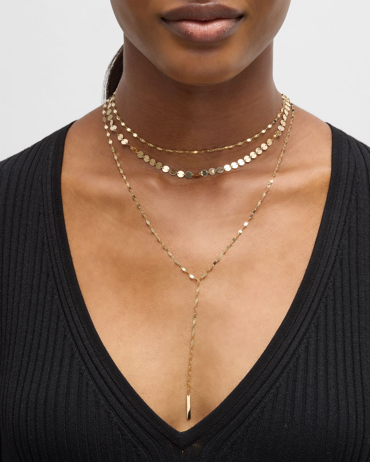 LANA Laser Disc Mega Blake Remix Lariat Necklace