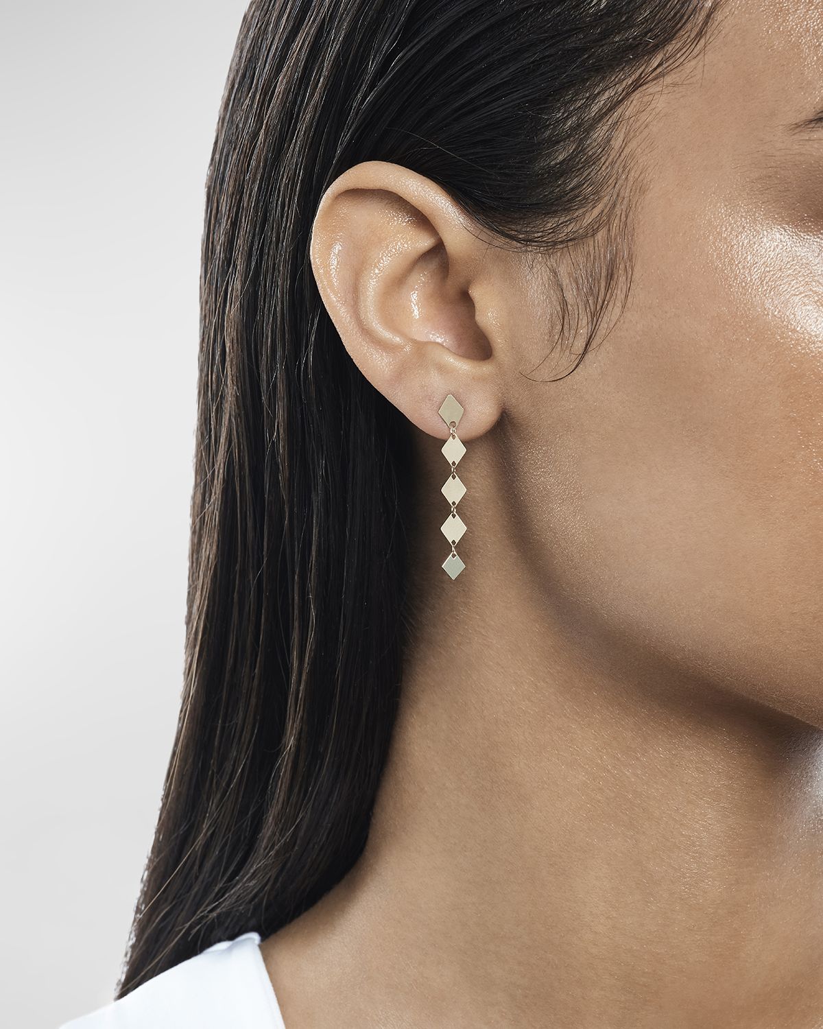 LANA Linear Laser Kite Chain Earrings