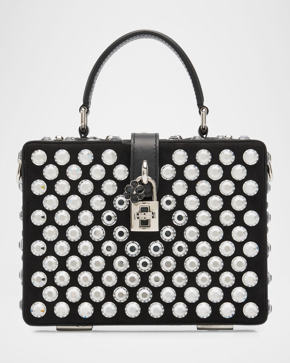 Dolce & Gabbana Crystal Box Leather Top-Handle Bag