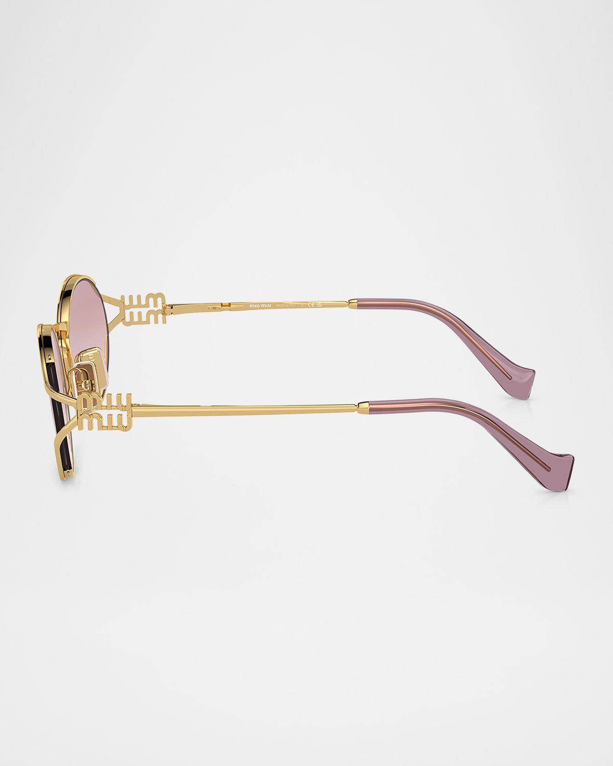 Miu Miu Cut-Out Metal & Plastic Oval Sunglasses