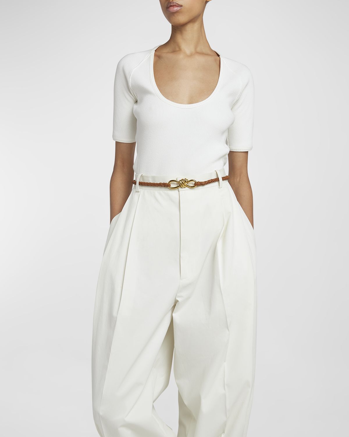 Bottega Veneta Intrecciato Braided Nappa Leather Belt