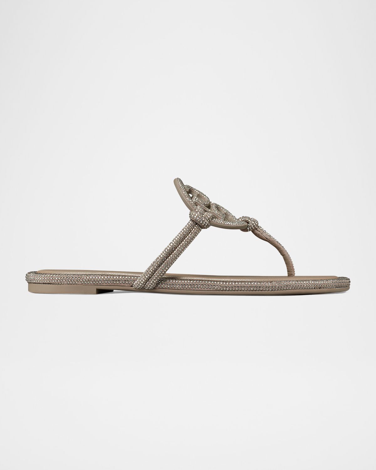 Tory Burch Miller Pave Leather Logo Sandals