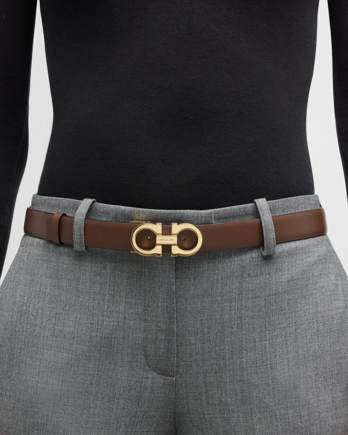 Ferragamo Gancini Leather Belt