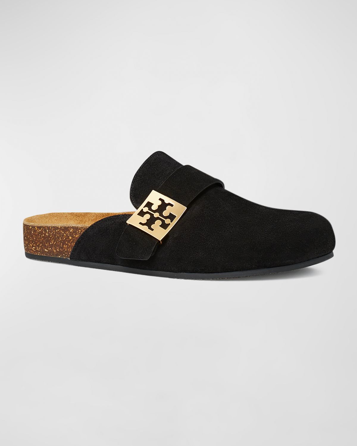 Tory Burch Mellow Suede Buckle Slide Mules