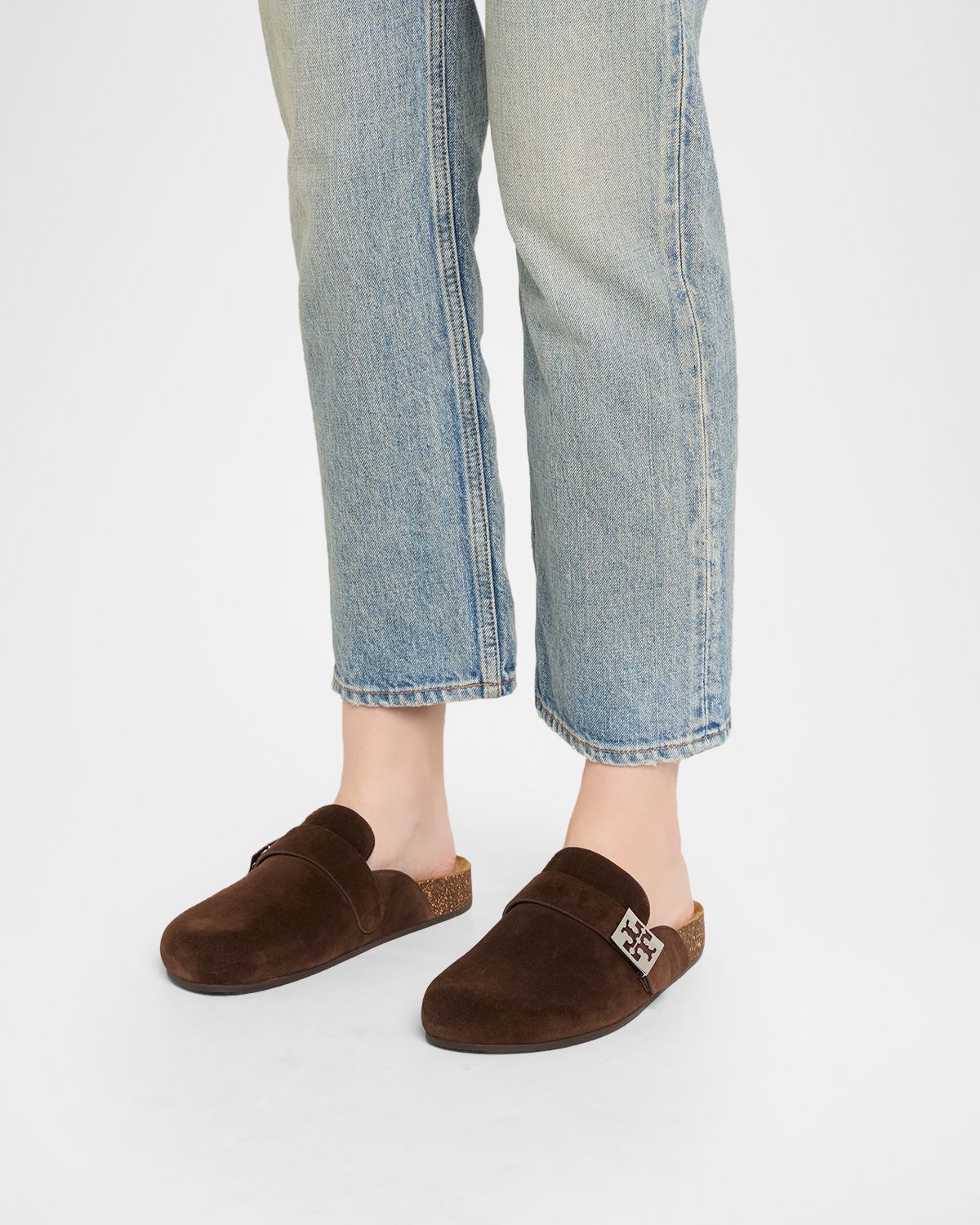 Tory Burch Mellow Suede Buckle Slide Mules | Thumbnail 6